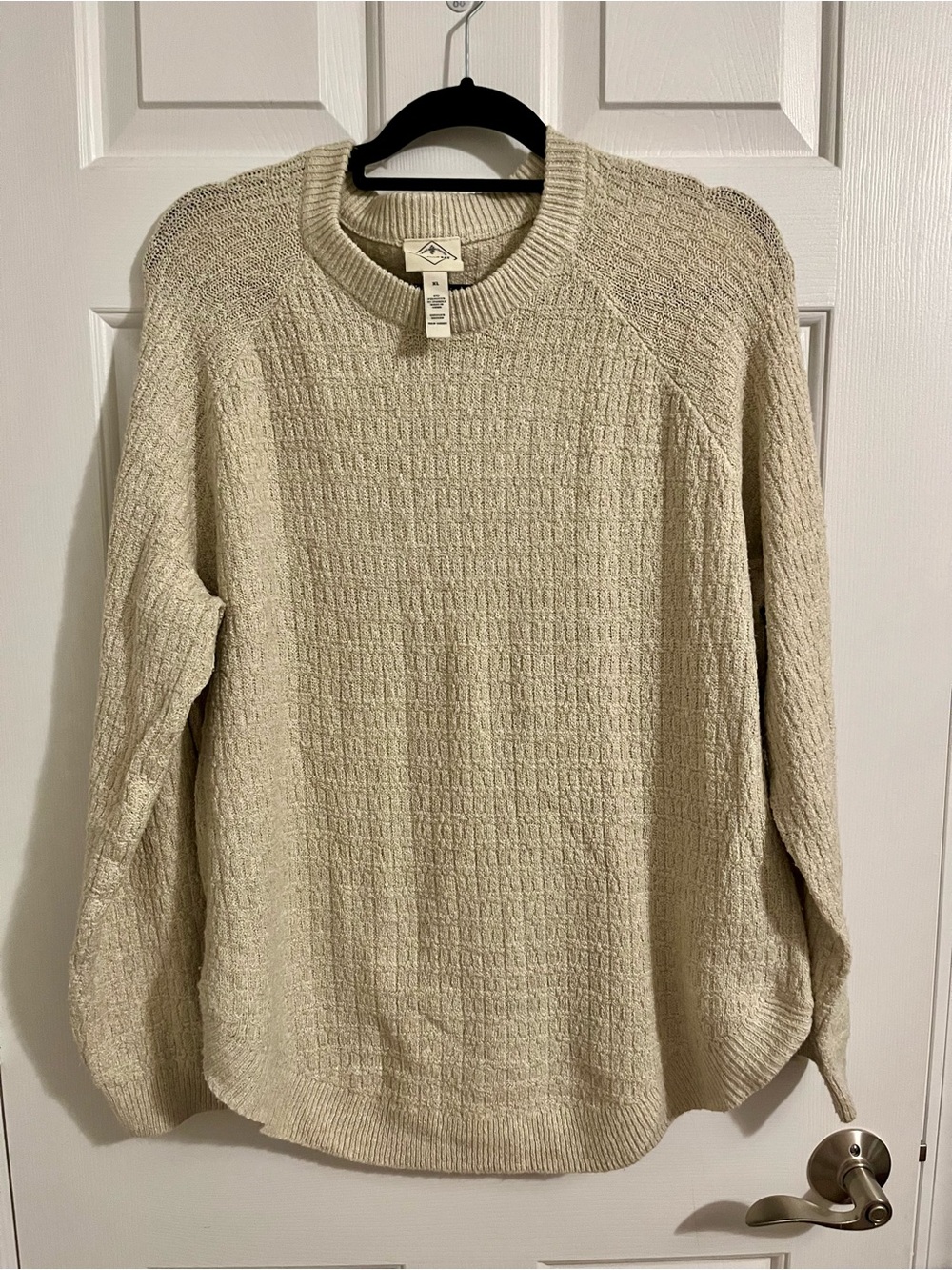 Women’s St. John’s Bay Textured Crewneck Sweater in Cream XL